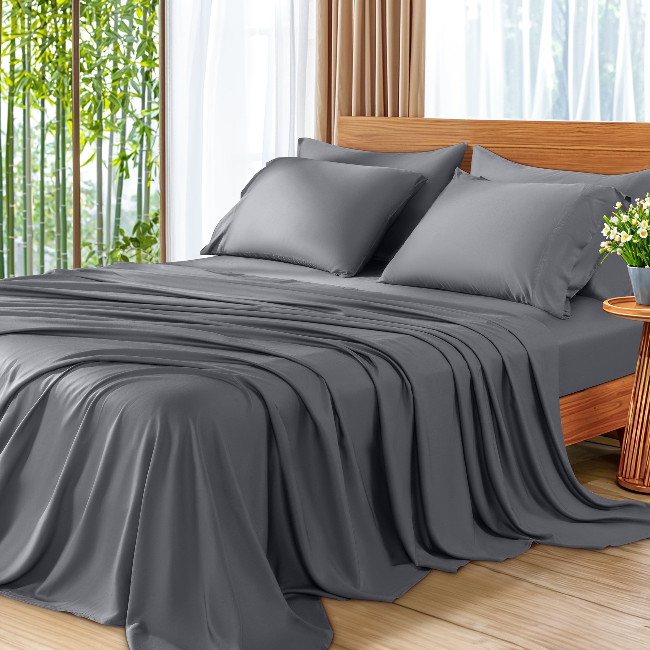 SONORO-KATE-6-Pieces-Bamboo-Bed-Sheets-Set-Luxury-Rayon-Derived-Deep-Pockets-Wrinkle-Free-Extremely-Soft-Queen-Dark-Gray_7be10341-b594-4bed-b2b8-10da110f1810.df71a3e21ae1b0896b16b699d SONORO KATE 6 Pieces Bamboo Bed Sheets Set, Luxury Rayon Derived - Deep Pockets - Wrinkle Free - Extremely Soft, Queen, Dark Gray