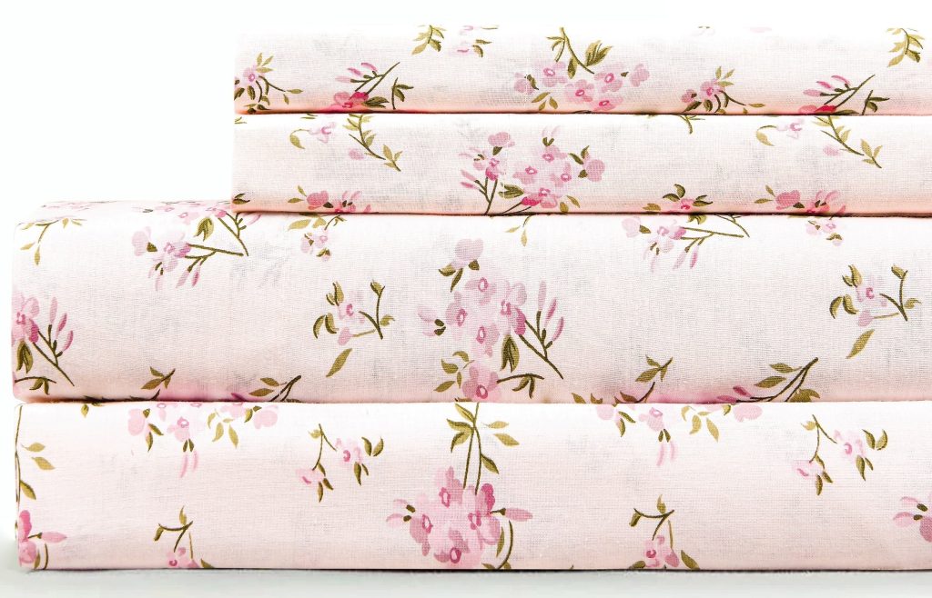 Sleepdown 100% Cotton Full Size Bed Sheets Set with Deep Pockets, Cozy Percale sheets with Elastic Fitted Sheet Set Ultra Soft Cooling Sheet
